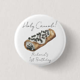 Vattenfärg Cannoli 1-års födelsedagsfest Knapp