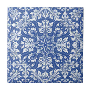 Vattenfärg Capri Maiolica Blå Portugisiska Azulejo Kakelplatta