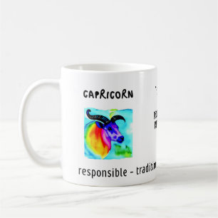 Vattenfärg Capricorn zodiac och egenskaper Kaffemugg