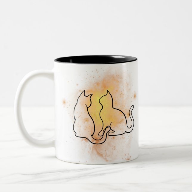 Vattenfärg Cat Mugg (Vänster)