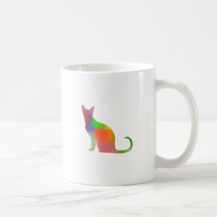 Vattenfärg Cat Silhouette Kaffemugg