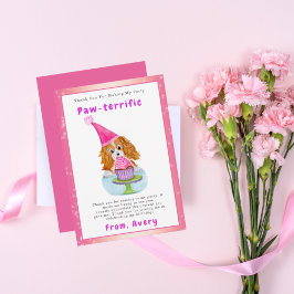 Vattenfärg Cavalier King Charles Cupcake Födelseda Tack Kort