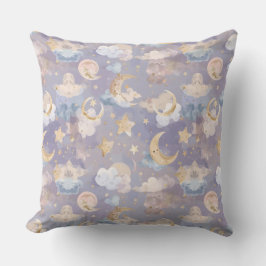 Vattenfärg Celestial Barnkudde | Pastell Måner Kudde