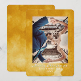 Vattenfärg Ceylon Gult. Elegant Julkort Inbjudningar