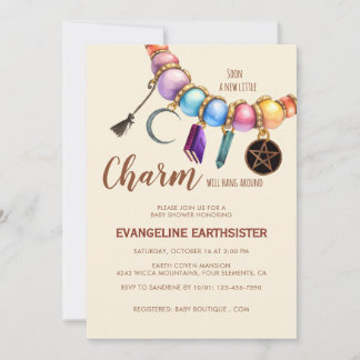 Vattenfärg charmarmband Pagan barnkalas Inbjudningar