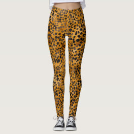 Vattenfärg Cheetah Skriv ut Leggings