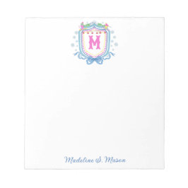 Vattenfärg Chic Skid Monogram Emblem Anteckningsblock