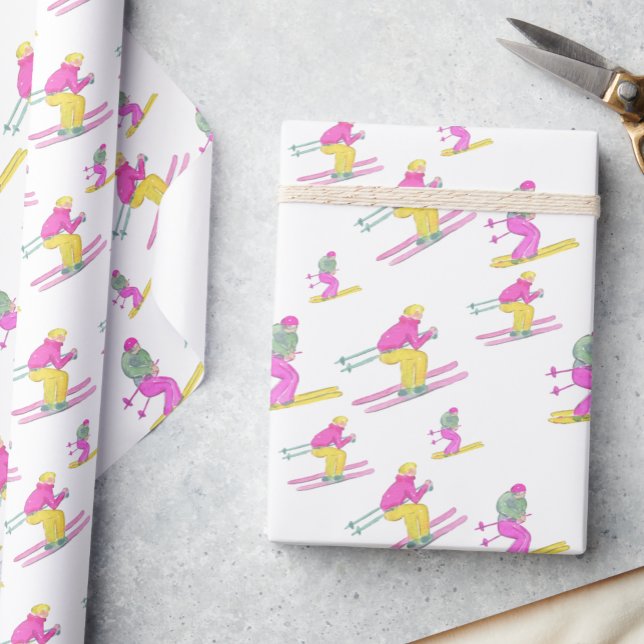 Vattenfärg Chic Skida  Presentpapper (Skapare uppladdad)
