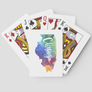 Vattenfärg Chicago Casinokort