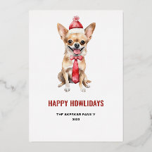 Vattenfärg Chihuahua Glad Jul