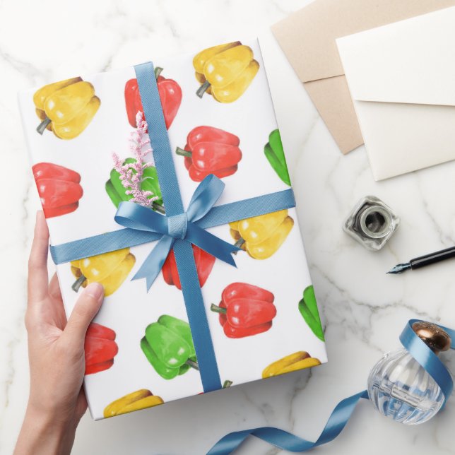 Vattenfärg Chillipepparsmönster  Presentpapper (Gifting)