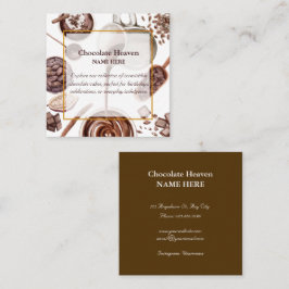 Vattenfärg Chocolate Mönster Fyrkantigt Visitkort