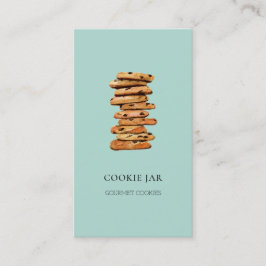 Vattenfärg Chokladkakshandel Teal Visitkort