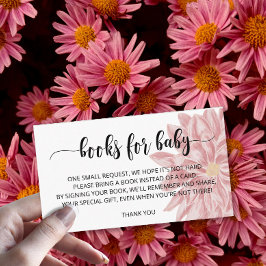 Vattenfärg Chrysanthemum bokar för baby biljett Tilläggskort