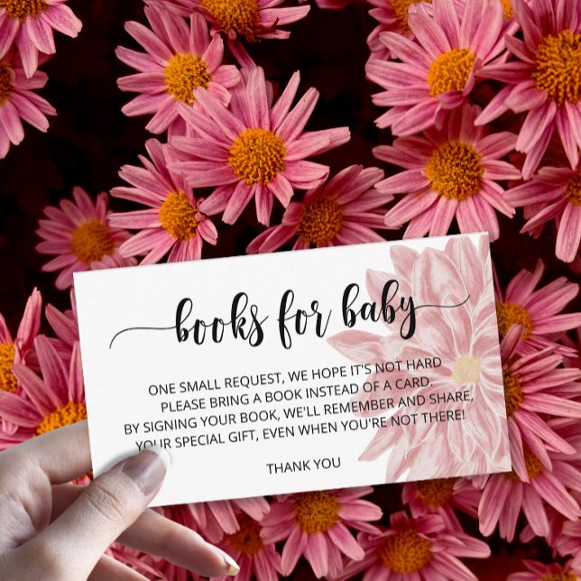 Vattenfärg Chrysanthemum bokar för baby biljett Tilläggskort (Skapare uppladdad)