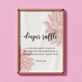 Vattenfärg Chrysanthemum diaper raffle Poster