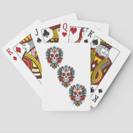 Vattenfärg Cinco De Mayo Färgrik Socker Skalle Casinokort