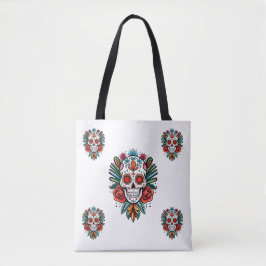Vattenfärg Cinco De Mayo Färgrik Socker Skalle Tygkasse