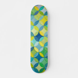 Vattenfärg Cirkel Överlappande Mönster Anpassad Mini Skateboard Bräda 18,5 Cm