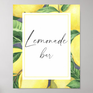 Vattenfärg citron citrus modern - lemonadbar poster