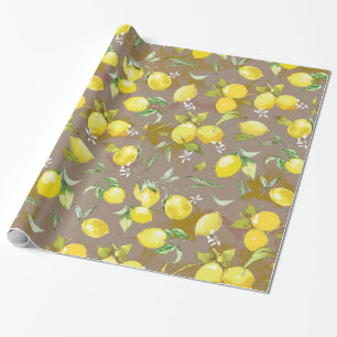 Vattenfärg citron presentpapper
