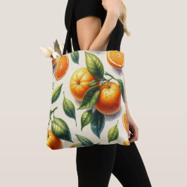 Vattenfärg Citrus Apelsinblad Bröllop Tygkasse
