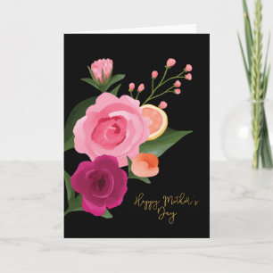 Vattenfärg Citrus & Blommigt Rosa Mors dag Kort