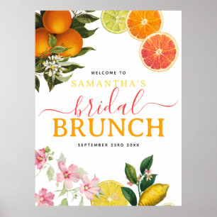 Vattenfärg Citrus Bröllopsbrunch Bröllopsfest Poster