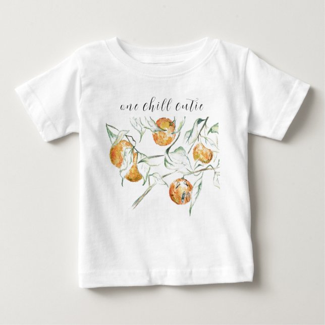 Vattenfärg Citrus Fruit Chill Clementine Cutie T Shirt (Framsida)