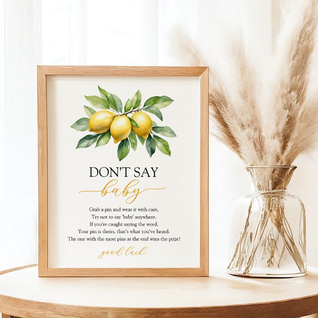 Vattenfärg Citrus Lemon Baby Shower-spel Poster (Skapare uppladdad)