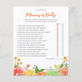 Vattenfärg Citrus Lilla Sötnos Baby Shower-spel