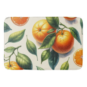 Vattenfärg Citrus Orangeblad Bröllop Badrumsmatta