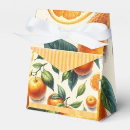 Vattenfärg Citrus Orangeblad Bröllop Presentaskar