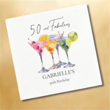 Vattenfärg Cocktail Martini Glad 50-årsdag