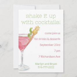 Vattenfärg Cosmopolitan Cocktail Party Inbjudan