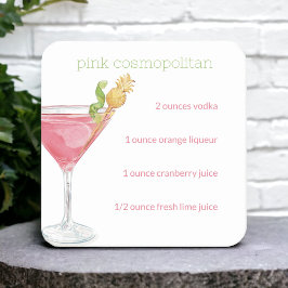 Vattenfärg Cosmopolitan Cocktailrecept Underlägg Papper Kvadrat