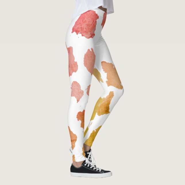 Vattenfärg Cow Skin Mönster Leggings (Höger)