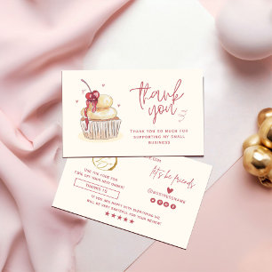 Vattenfärg Cupcake Tacksamhetskort Visitkort