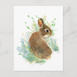 Vattenfärg Cute Bunny Rabbit Animal art Vykort