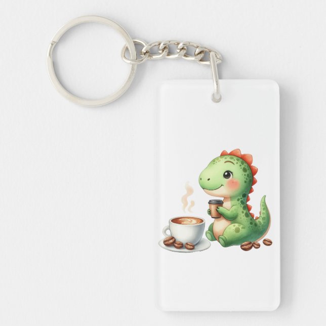 vattenfärg Cute Dinosaur T Rex drickande Akryl (Framsidan)