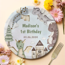 Vattenfärg Cute Dragon Birthday
