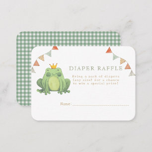 Vattenfärg Cute Frog Shower Diaper Raffle Tilläggskort