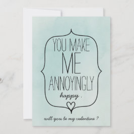 Vattenfärg Cute Heart Funny Valentines day Julkort