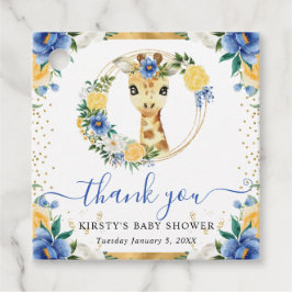 Vattenfärg Cute Jungle Giraffe Blommigt Baby Showe Gåvor Etiketter