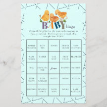 Vattenfärg Cute Little Chicken Baby Shower Bingo