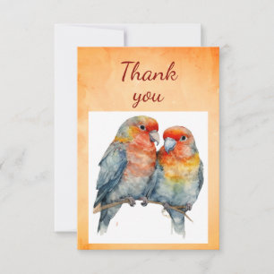 Vattenfärg Cute Parrot Bird par Art Tack Kort