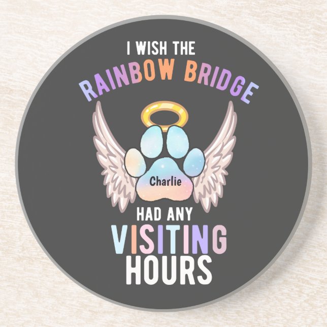 Vattenfärg Cute Pet Tass Hund Cat Memorial Vingar Underlägg (Framsidan)