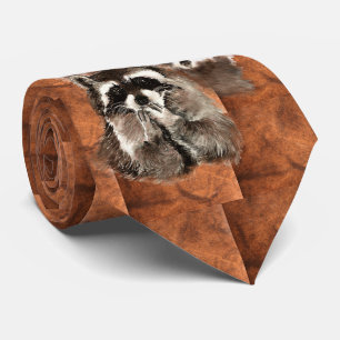 Vattenfärg Cute Raccoon Family Mönster Animal Slips