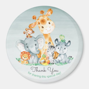 Vattenfärg Cute Safari Jungle Animals Tack Magnet