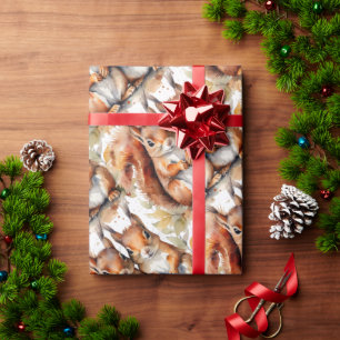 Vattenfärg Cute Squirrel Animal Wildlife Nature Presentpapper